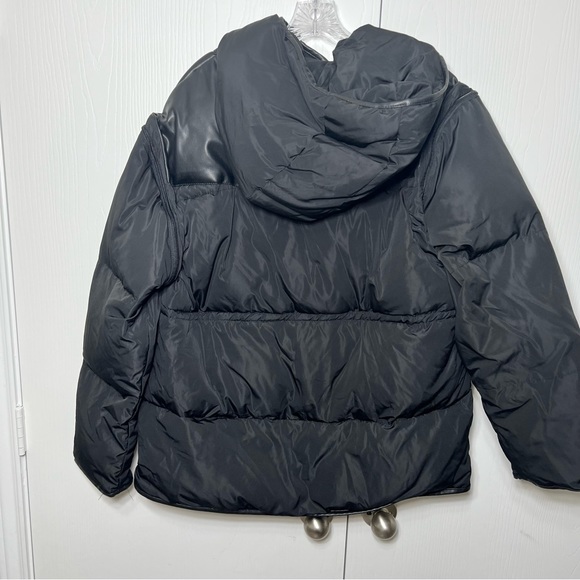 Rebecca Minkoff Black Mia Hooded Puffer Jacket Large NWT - Picture 5 of 8